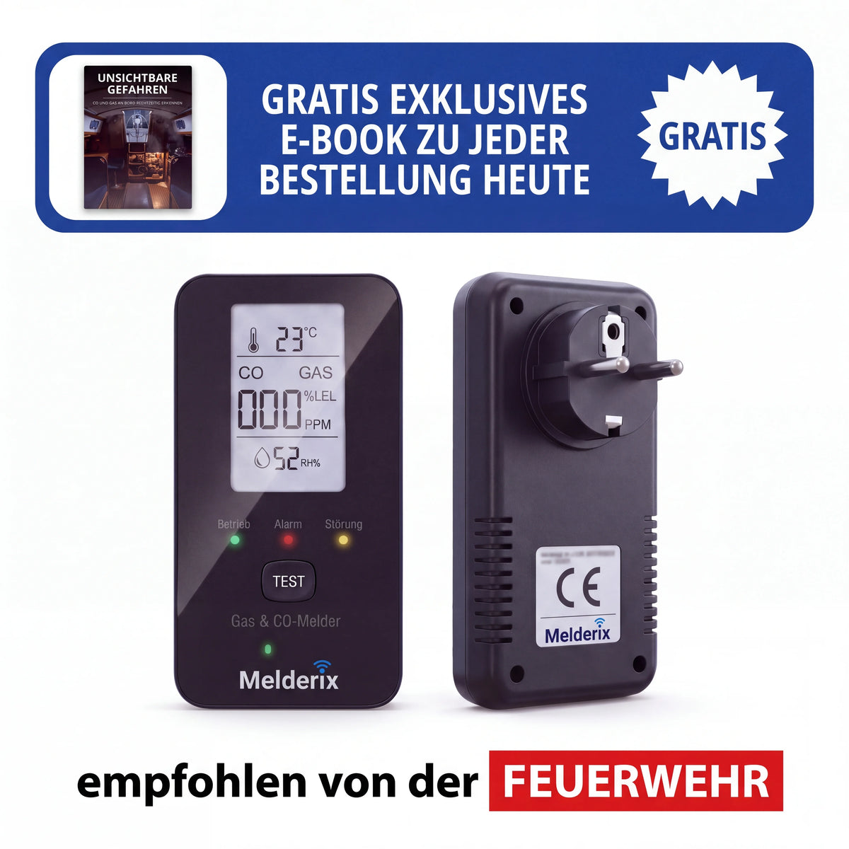 Melderix Czujnik CO 4 w 1 dla rodziny & zwierząt