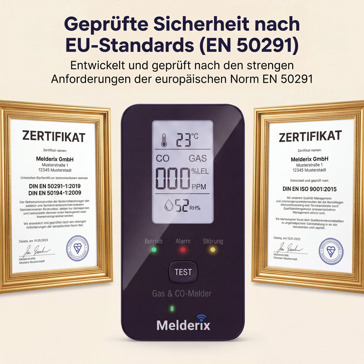Melderix Czujnik CO 4 w 1 dla rodziny & zwierząt