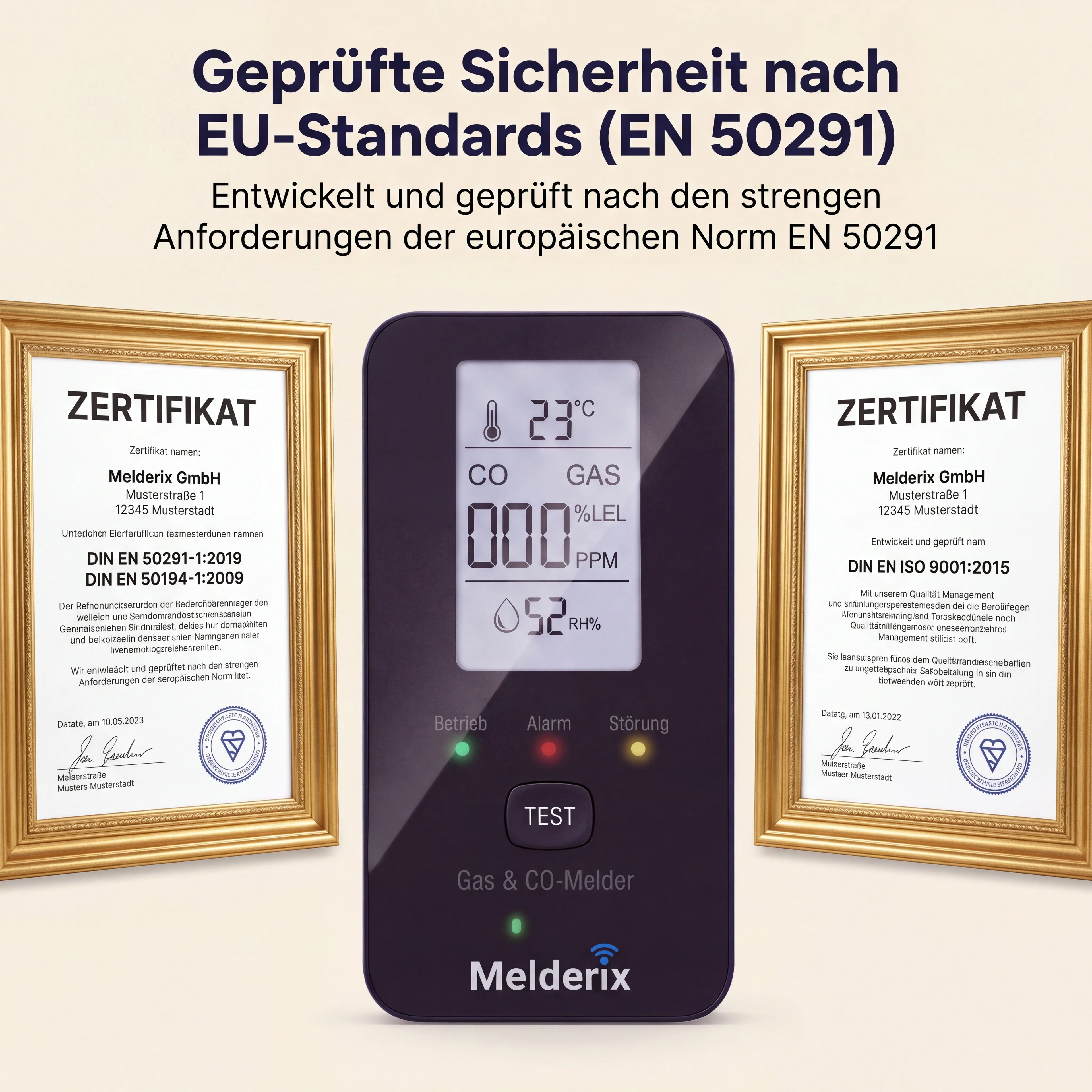 Melderix 4 in 1 CO Detektor für Familie & Haustiere