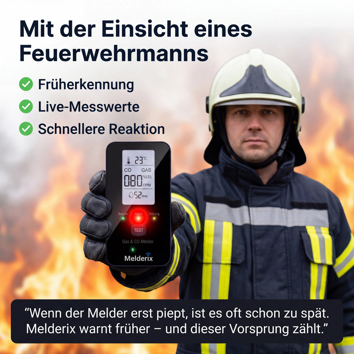 Melderix Czujnik CO 4 w 1 dla rodziny & zwierząt