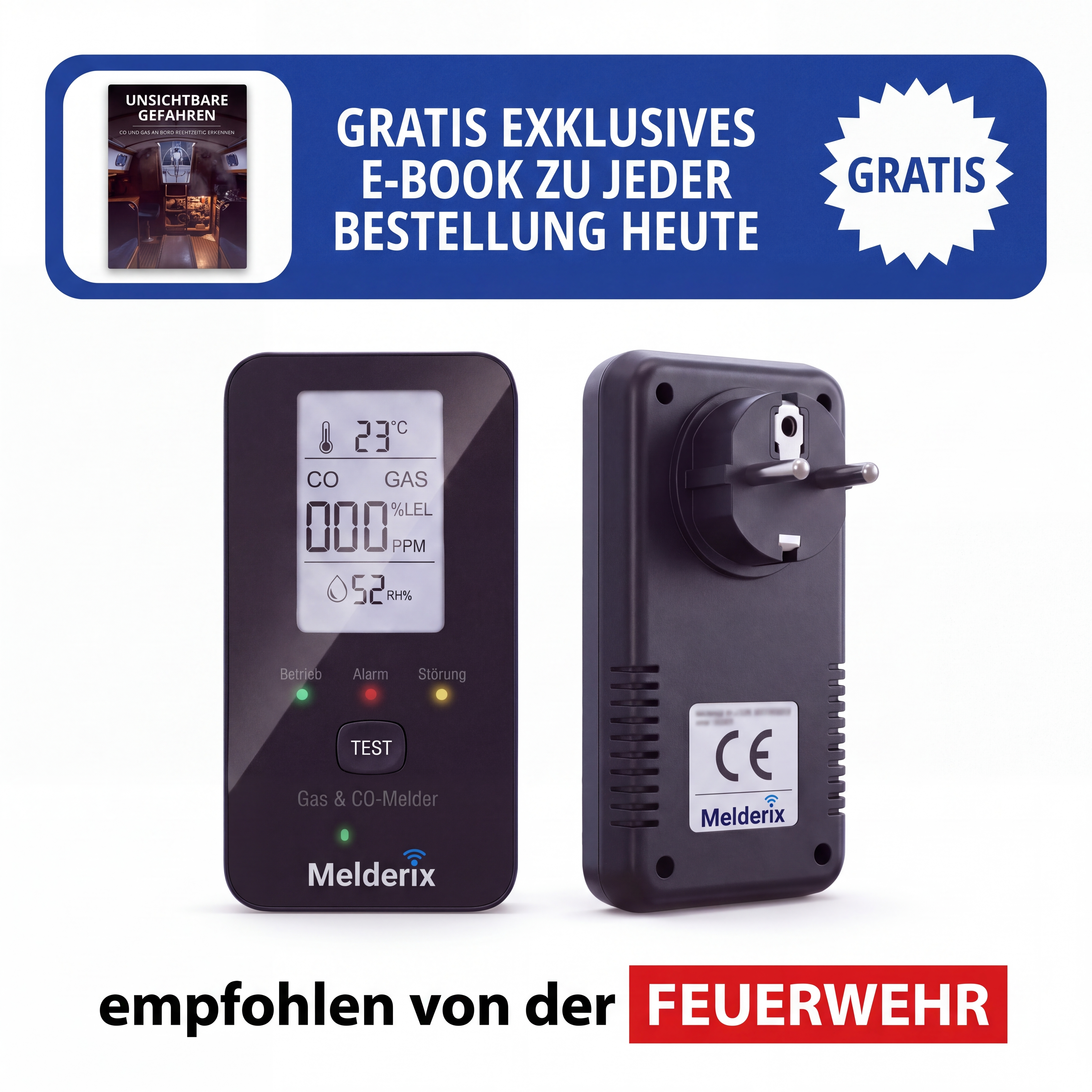 Melderix 4 in 1 CO Detektor für Boote & Yachten